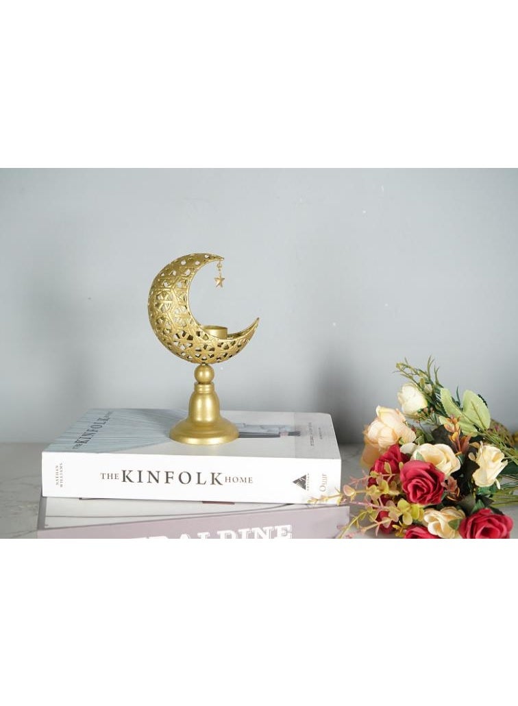 Ramadan Candle Holder & Candlestick Holders , Moon-Shaped Ramadan Decor, Creates Warm Ramadan Kareem Atmosphere, Suitable for Dining Table & Guest Room, Gift for Muslim Friends（3 pcs） - Image 4